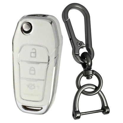 Ford Silver Line TPU Key Cover with Keychain