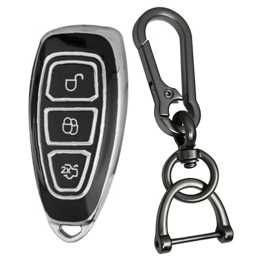 Ford Silver Line TPU Key Cover with Keychain