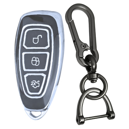 Ford Silver Line TPU Key Cover with Keychain