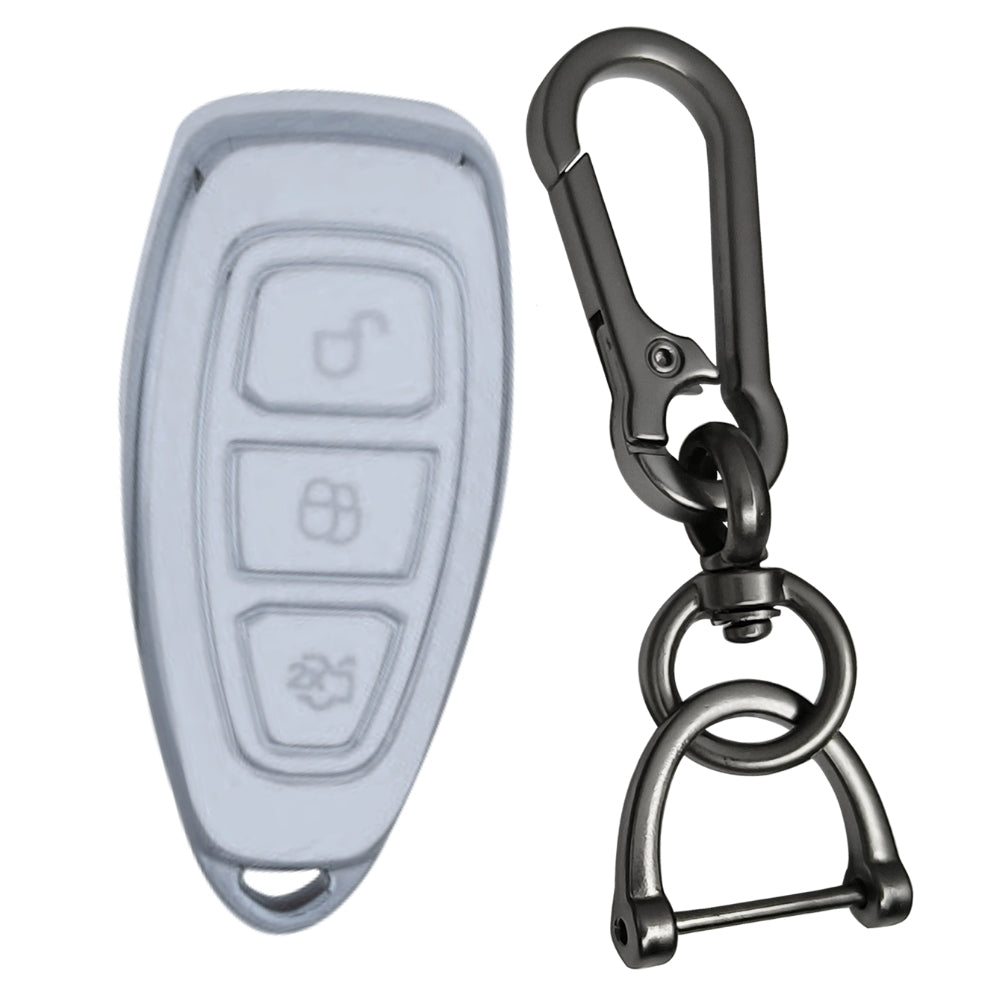 Ford Silver Line TPU Key Cover with Keychain