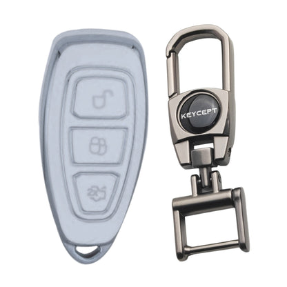 Ford Silver Line TPU Key Cover with Keychain