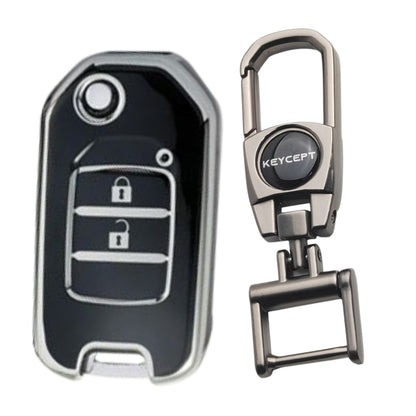 Honda Silver Line TPU Key Cover with Keychain