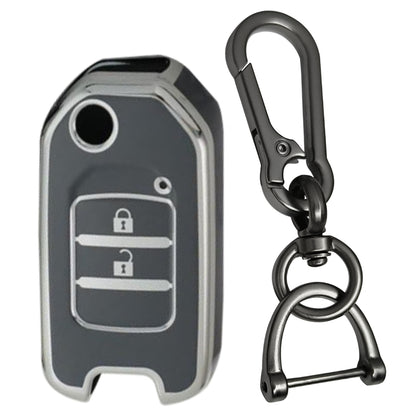 Honda Silver Line TPU Key Cover with Keychain