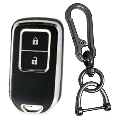 Honda Silver Line TPU Key Cover with Keychain