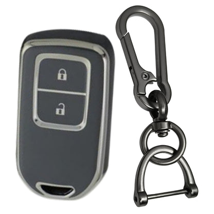 Honda Silver Line TPU Key Cover with Keychain