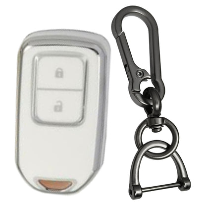 Honda Silver Line TPU Key Cover with Keychain