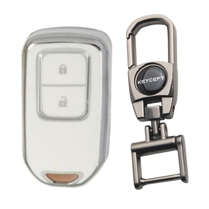 Honda Silver Line TPU Key Cover with Keychain