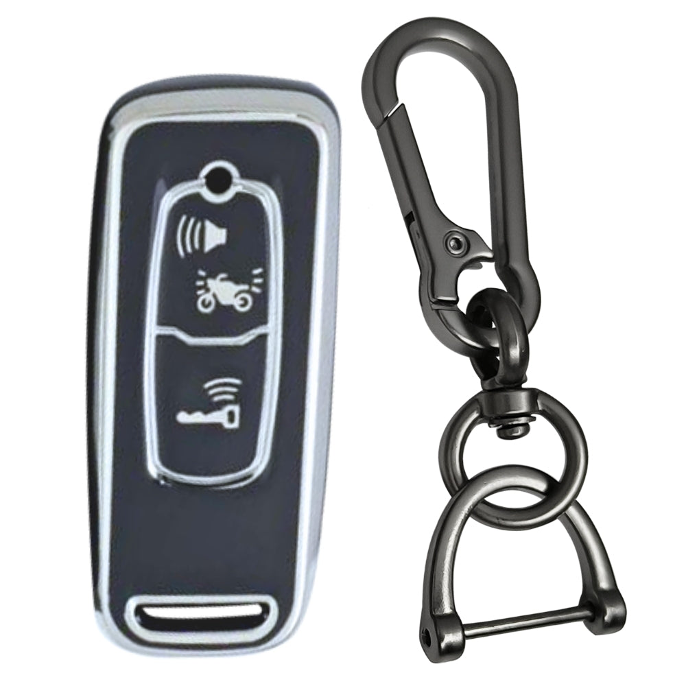 Honda Silver Line TPU Key Cover with Keychain