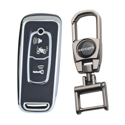 Honda Silver Line TPU Key Cover with Keychain