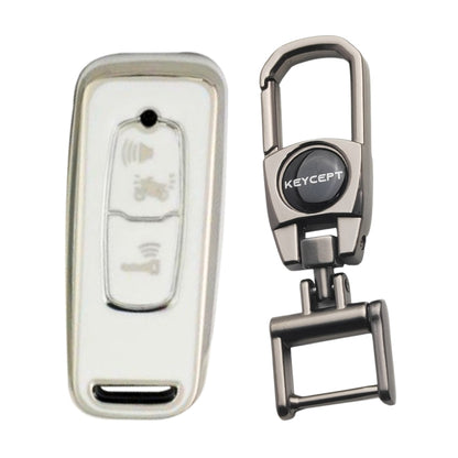 Honda Silver Line TPU Key Cover with Keychain