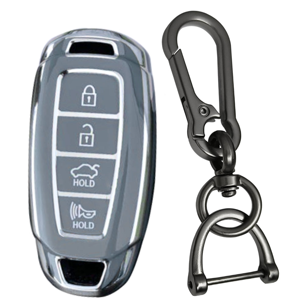 Hyundai Silver Line TPU key cover with Keychain