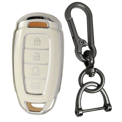 Hyundai Silver Line TPU car Key Cover with Keychain