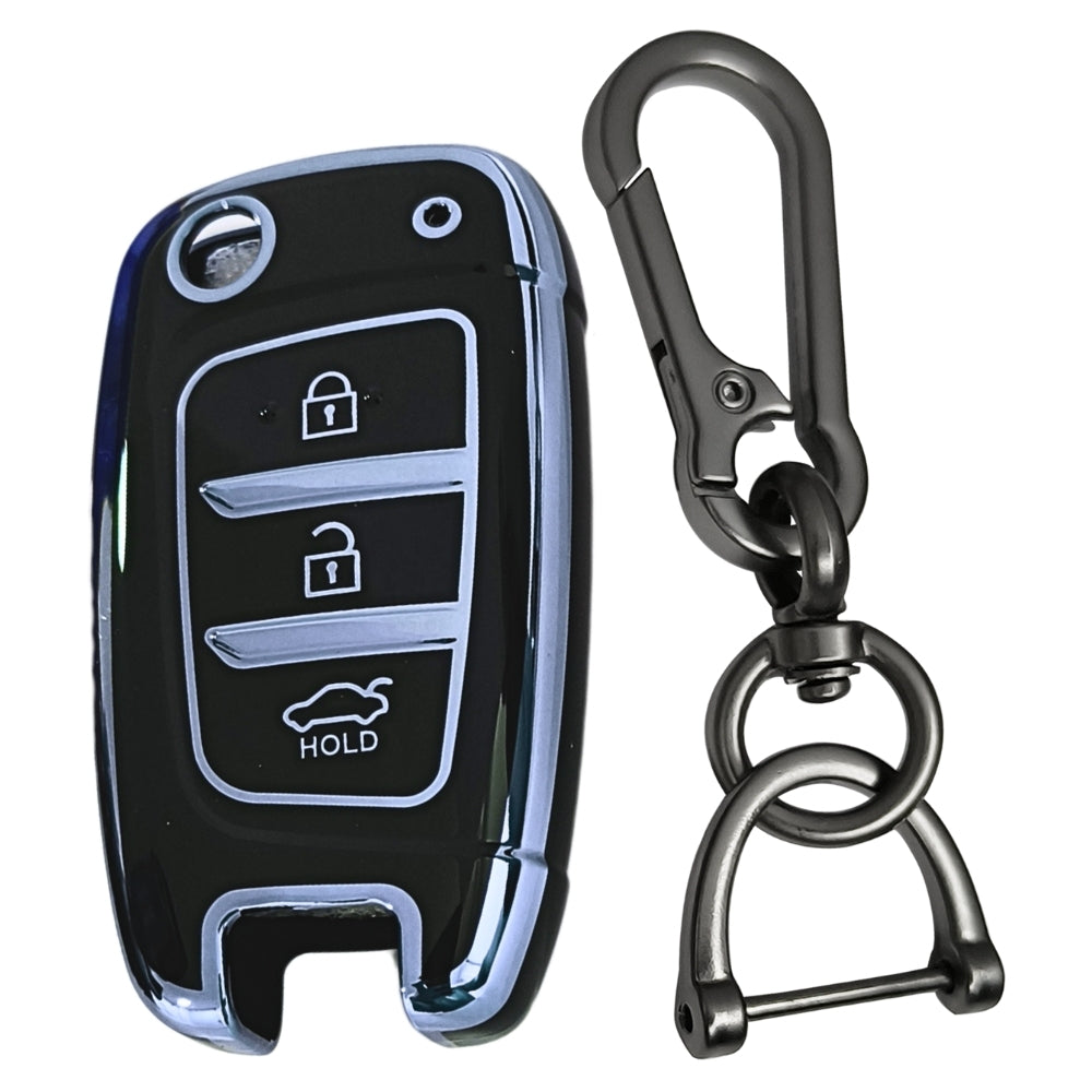 Silver Line TPU Key Cover with Keychain (Type 1).