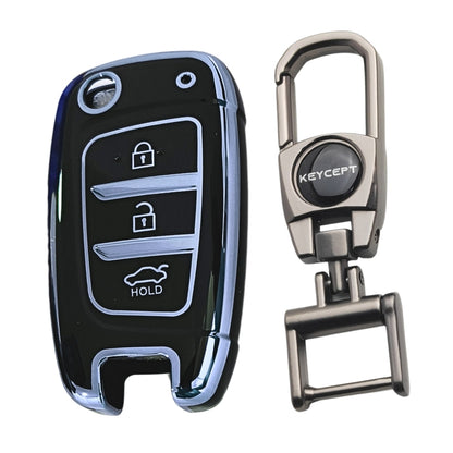 Hyundai Silver Line TPU Key Cover with Keychain