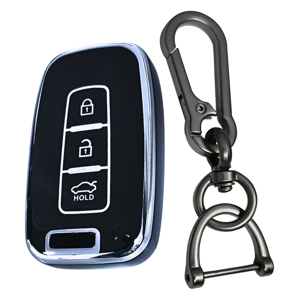 Hyundai Silver Line TPU Key Cover with Keychain