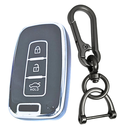 Hyundai Silver Line TPU Key Cover with Keychain