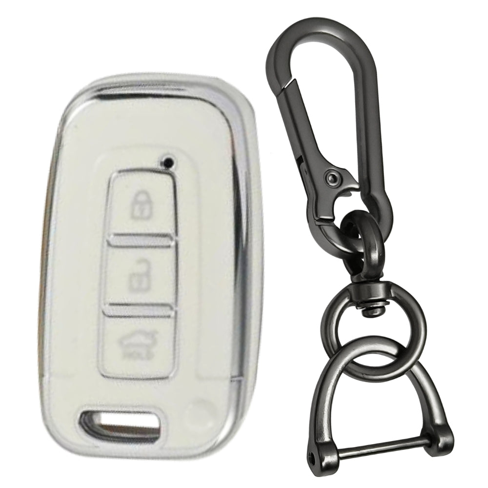 Hyundai Silver Line TPU Key Cover with Keychain