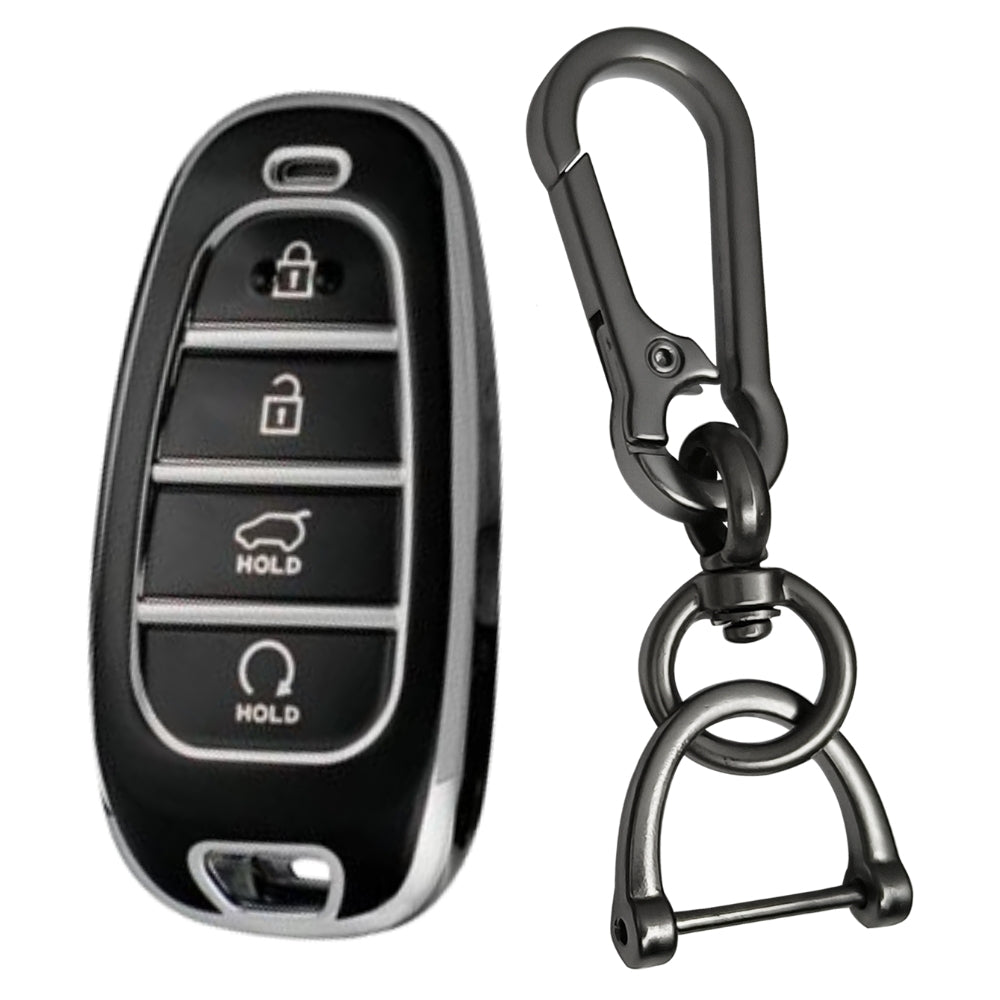 Hyundai Silver Line TPU Key Cover with Keychain