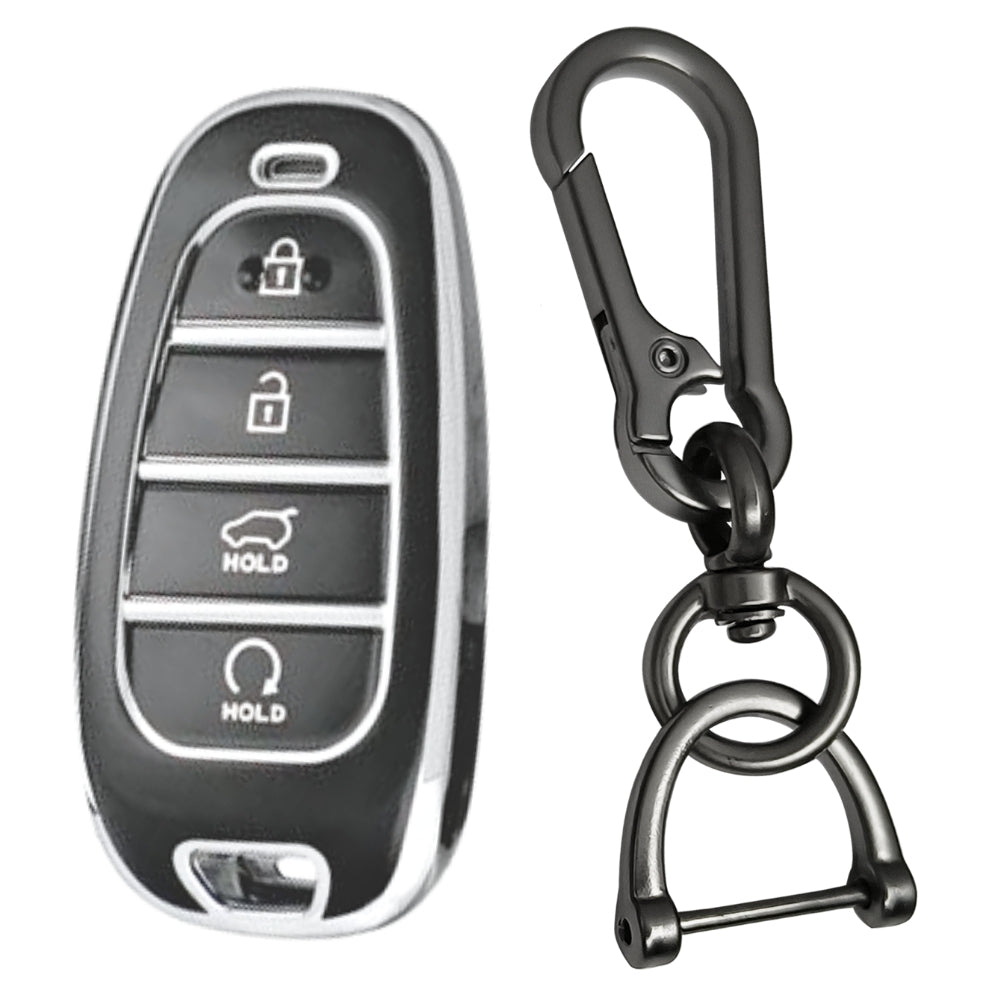 Hyundai Silver Line TPU Key Cover with Keychain