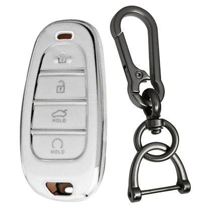 Hyundai Silver Line TPU Key Cover with Keychain