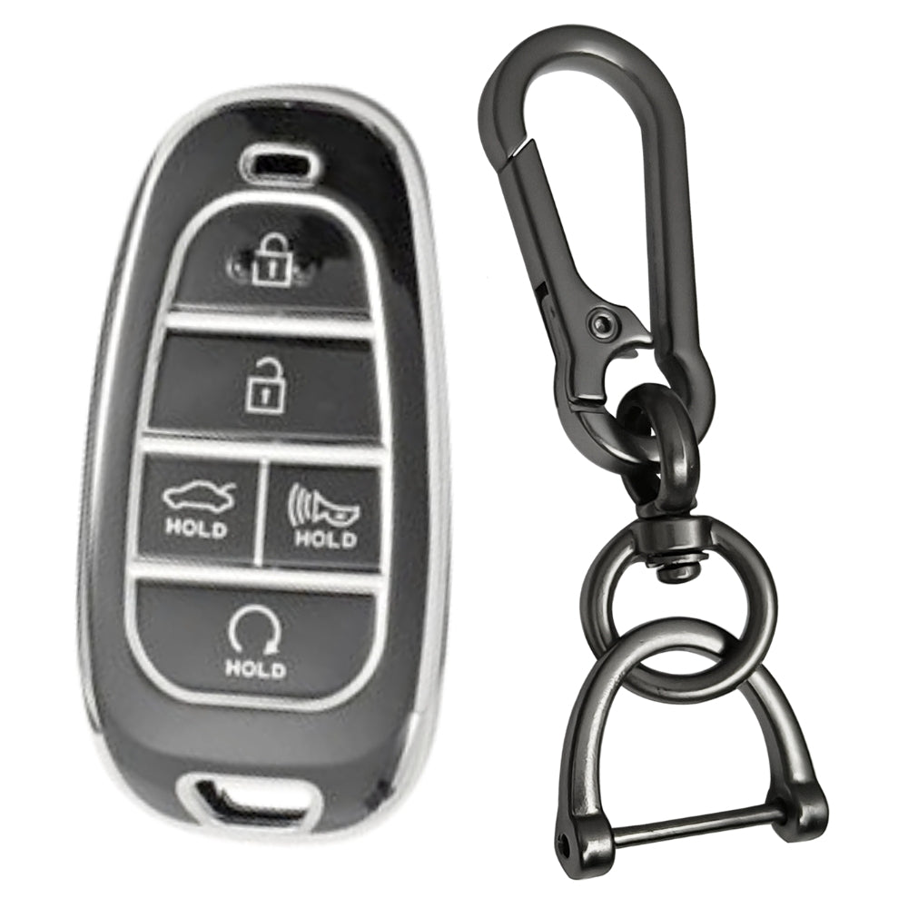 Hyundai Silver Line TPU Key Cover with Keychain