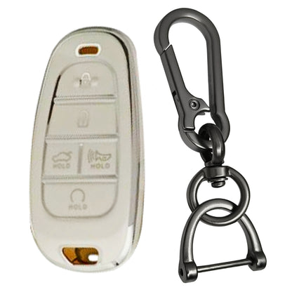 Hyundai Silver Line TPU Key Cover with Keychain