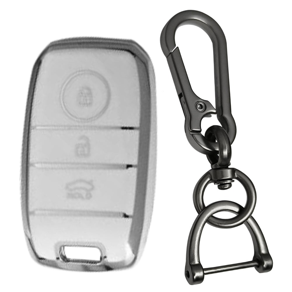 Kia Silver Line TPU Key Covery with Keychain