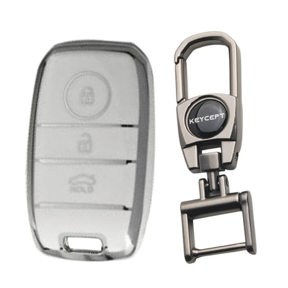 Kia Silver Line TPU Key Covery with Keychain