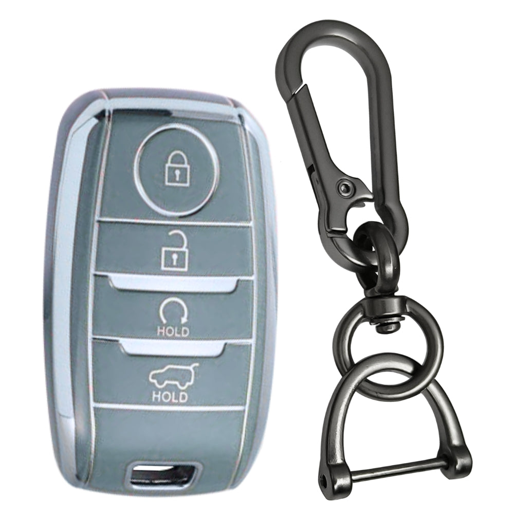 Kia Silver Line TPU Key Cover with Keychain