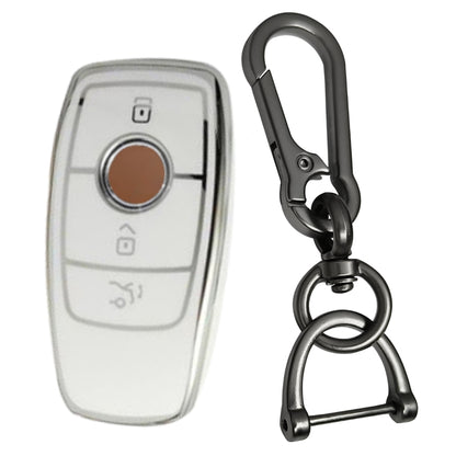 Mercedes Benz Silver Line TPU Key Cover with Keychain