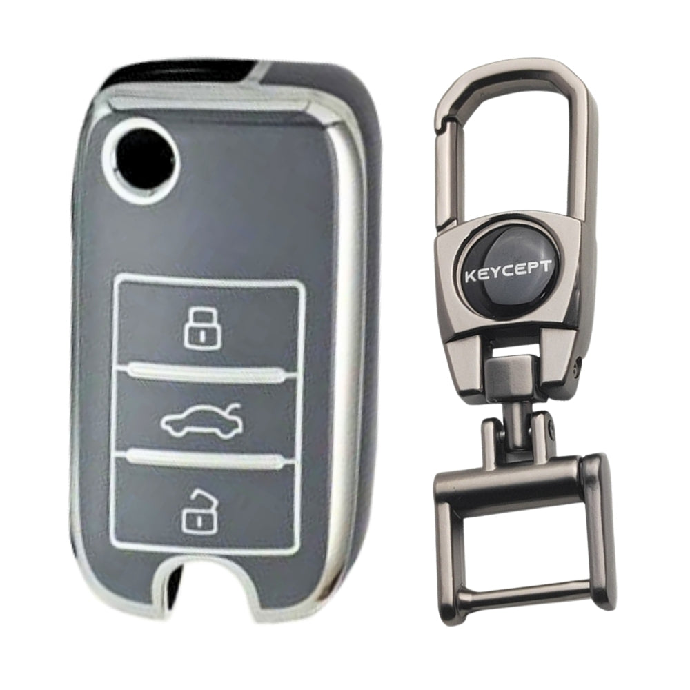 MG Silver Line TPU Key Cover with Keychain