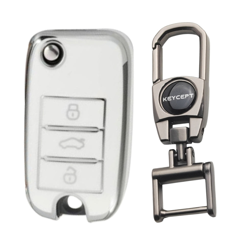 MG Silver Line TPU Key Cover with Keychain