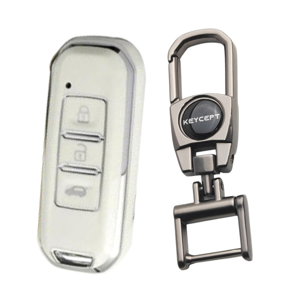 MG Silver Line TPU Key Cover with Keychain