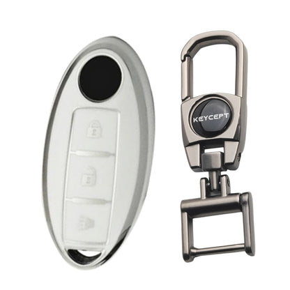 Nissan Silver Line TPU Key Cover with Keychain