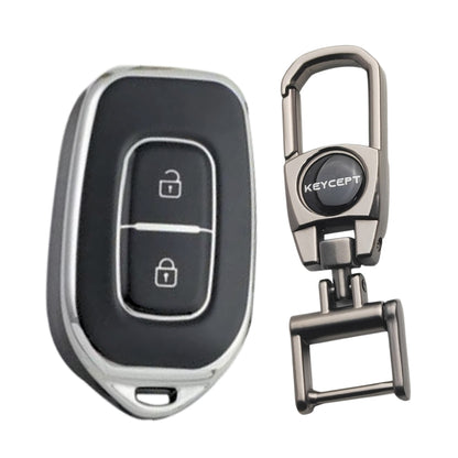 Renault Silver Line TPU Key Cover with Keychain