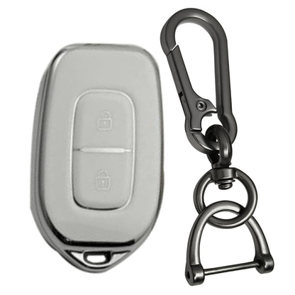 Renault Silver Line TPU Key Cover with Keychain