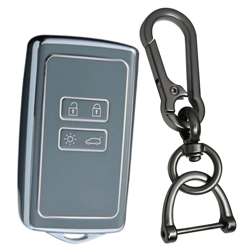 Renault Silver Line TPU Key Cover with Keychain