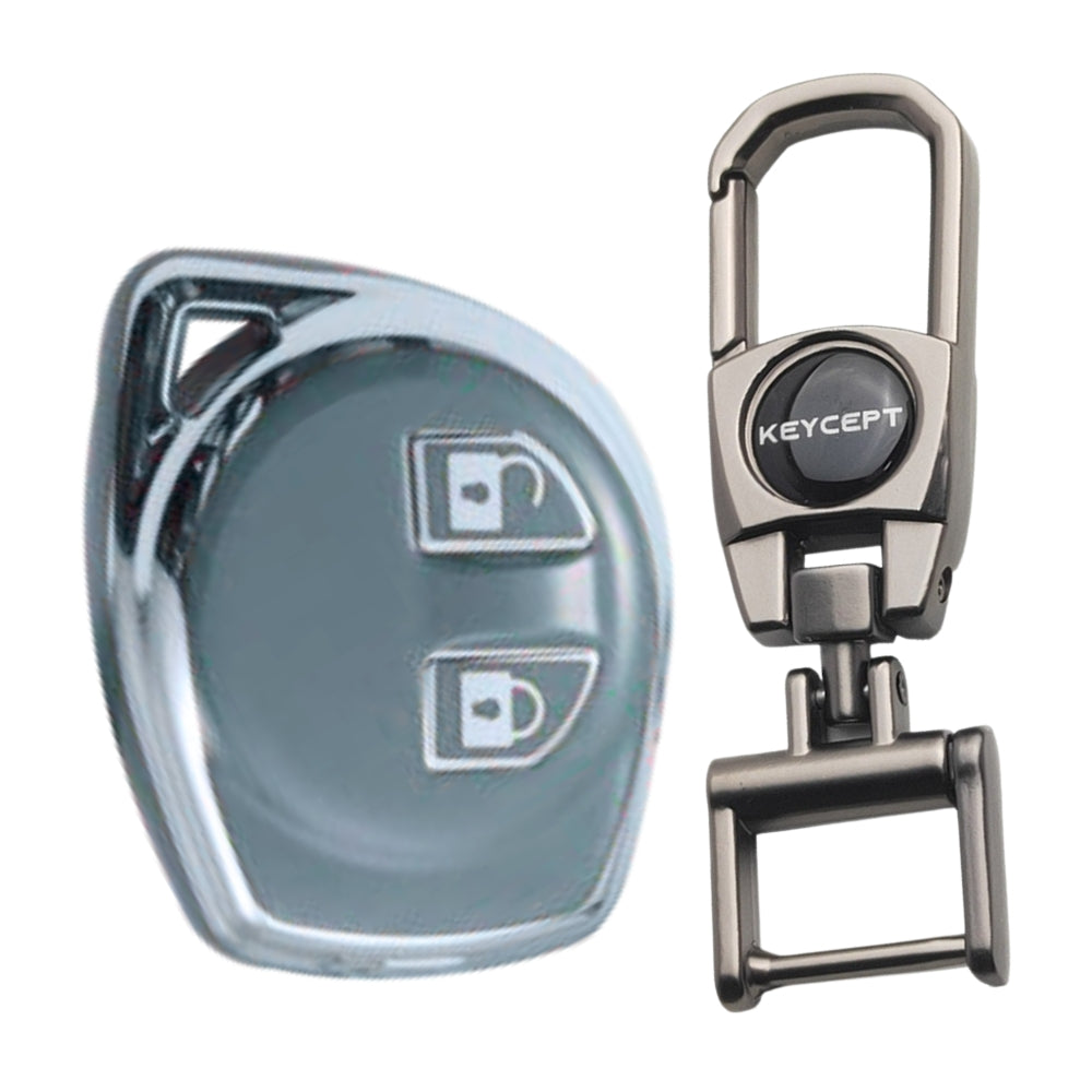 Suzuki Silver Line TPU Key Cover with Keychain