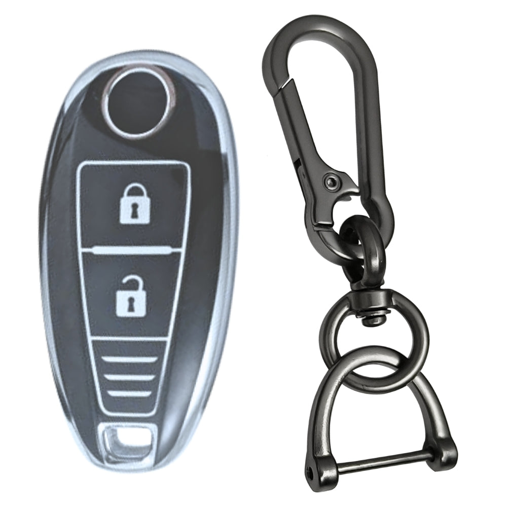 Suzuki Silver Line TPU Key Cover with Keychain