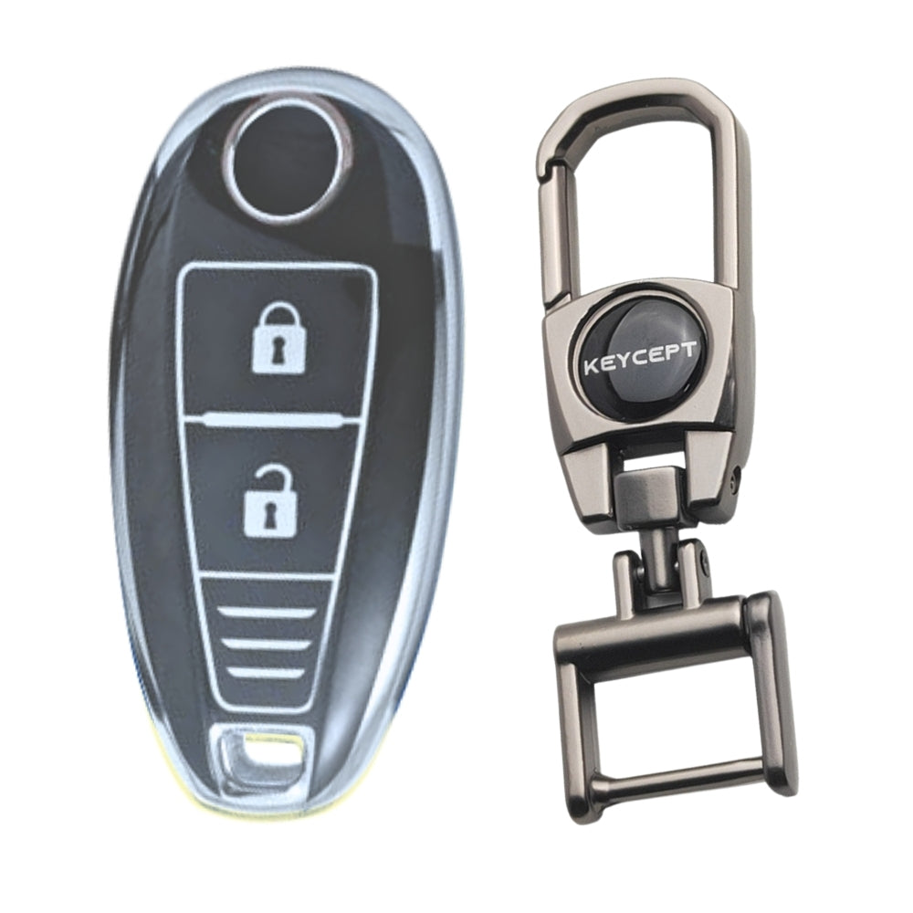 Silver Line TPU Key Cover with Keychain (Type 2)