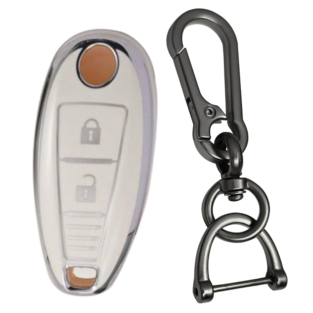 Suzuki Silver Line TPU Key Cover with Keychain