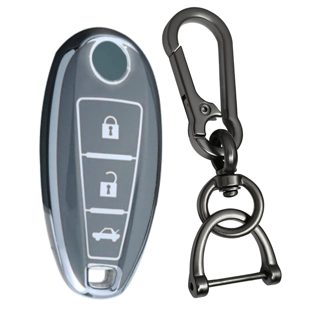 Suzuki Silver Line TPU Key Cover with Keychain