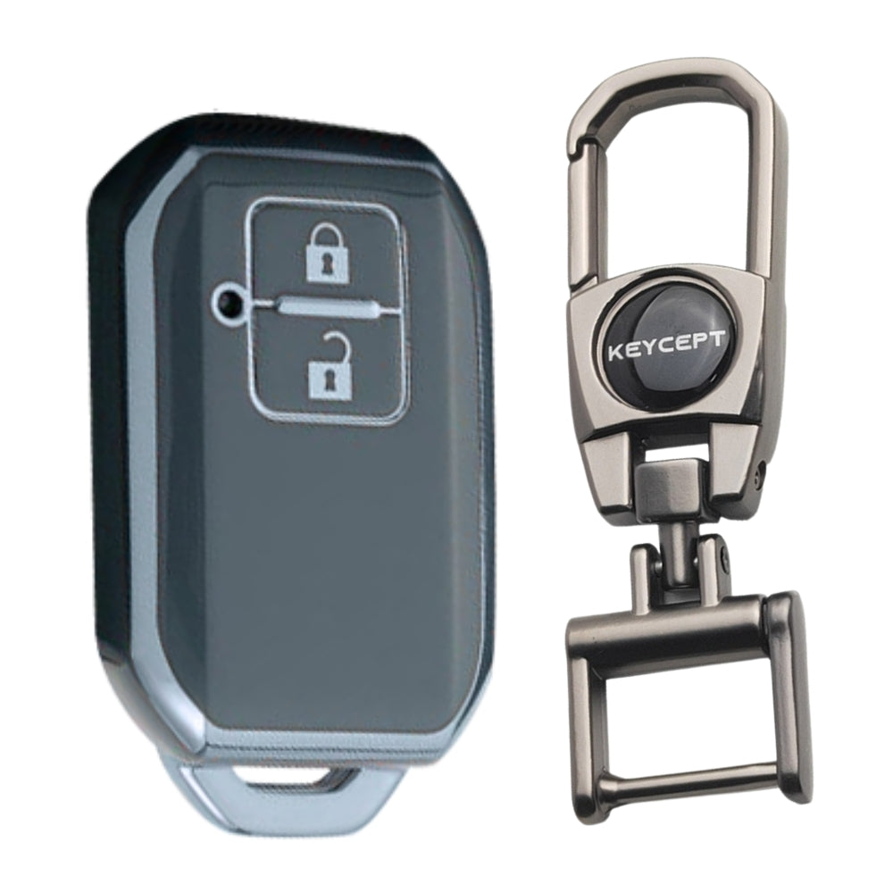 Suzuki Silver Line TPU Key Cover with Keychain