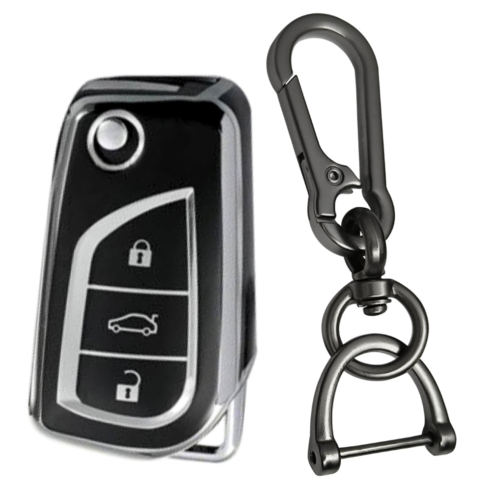 Toyota Silver Line TPU Key Cover with Keychain