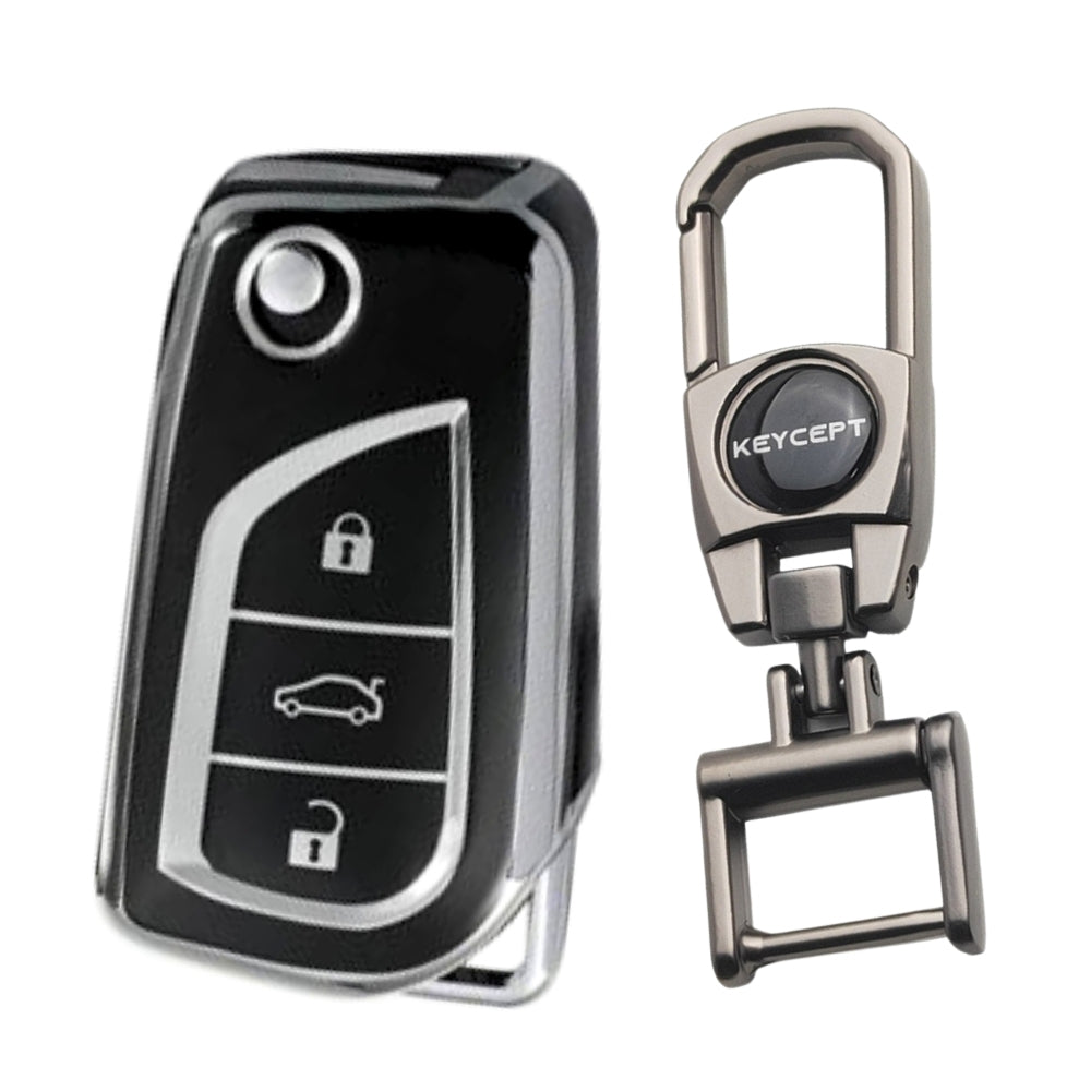 Toyota Silver Line TPU Key Cover with Keychain