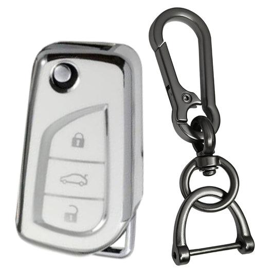 Toyota Silver Line TPU Key Cover with Keychain