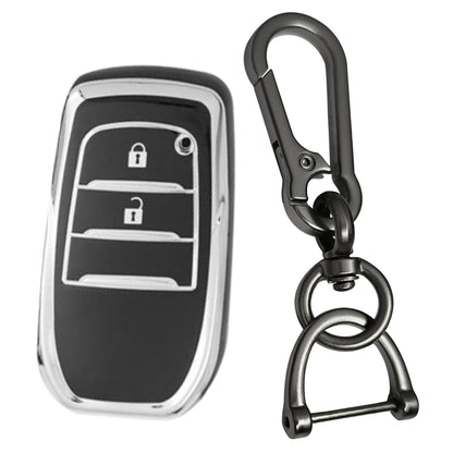 Toyota Silver Line TPU Key Cover with Keychain