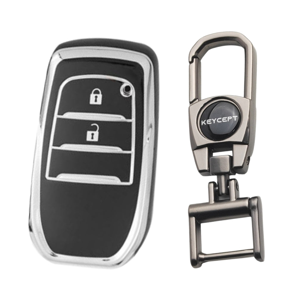 Toyota Silver Line TPU Key Cover with Keychain