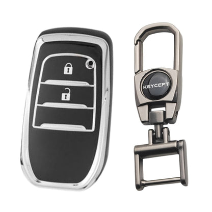 Toyota Silver Line TPU Key Cover with Keychain