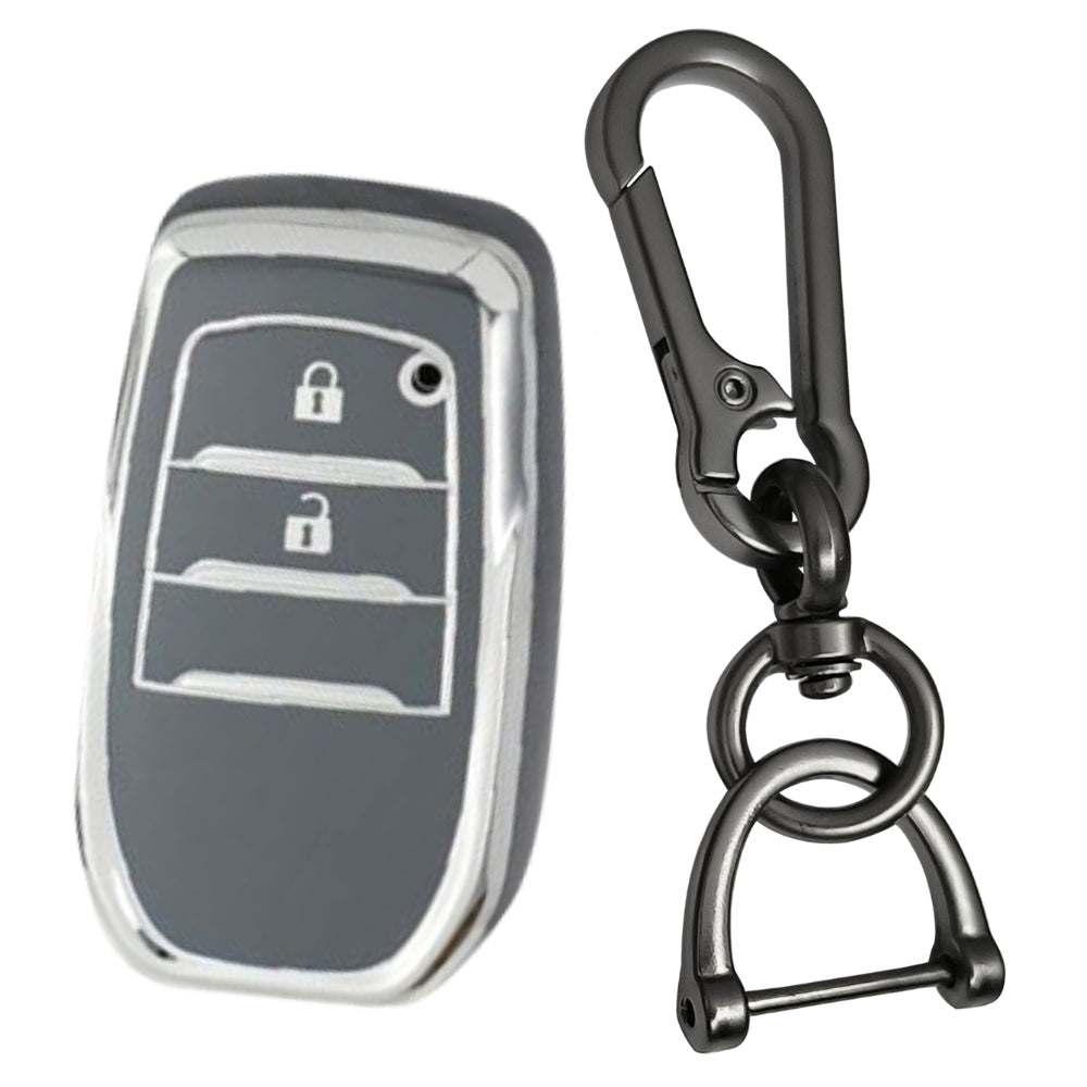 Toyota Silver Line TPU Key Cover with Keychain